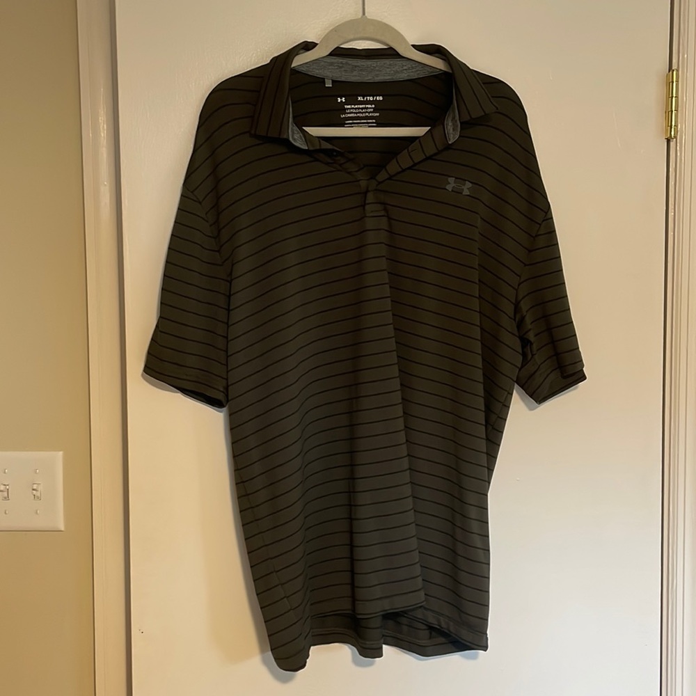 Under Armor Striped Playoff Polo Size XL